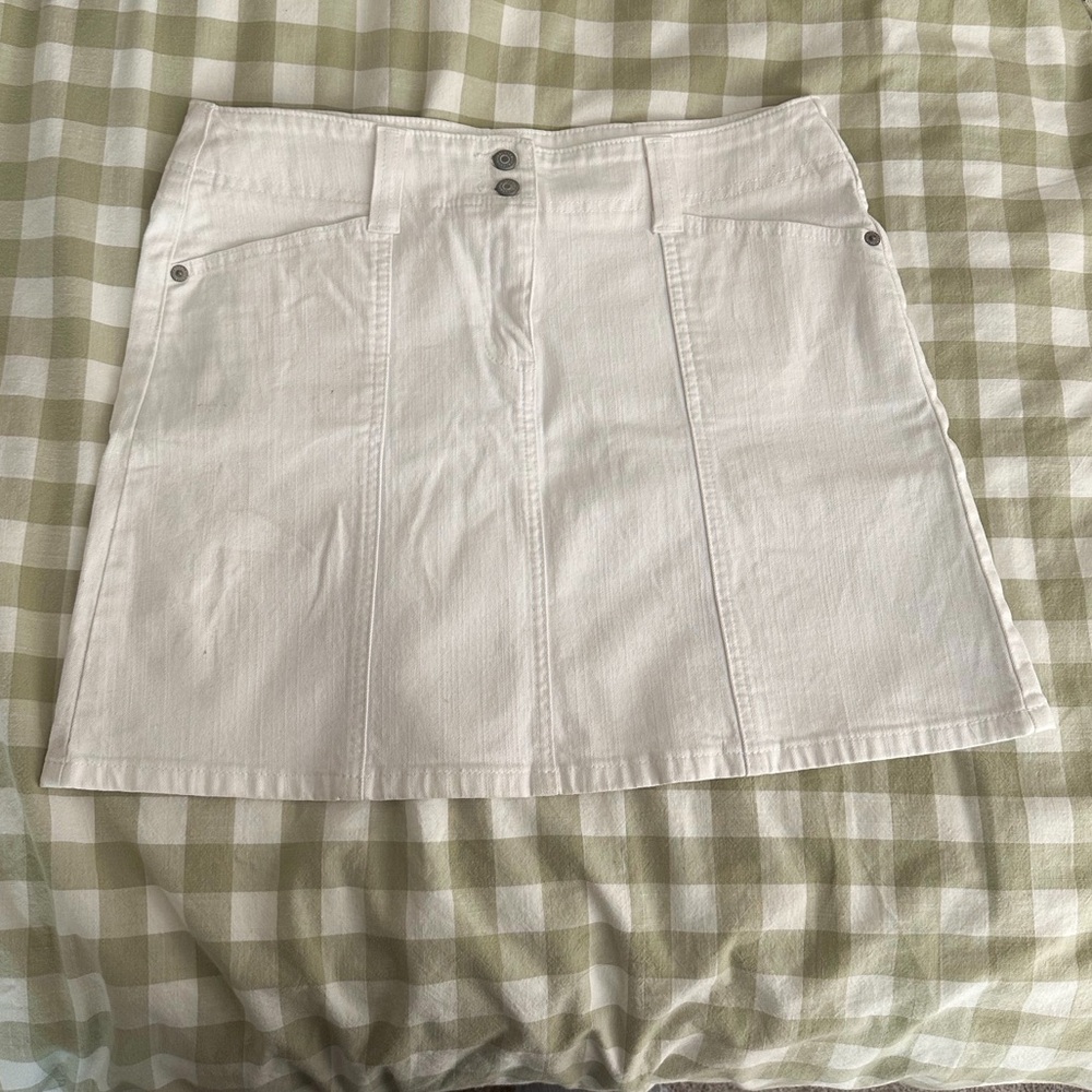 Halogen White A-Line Mini Skirt